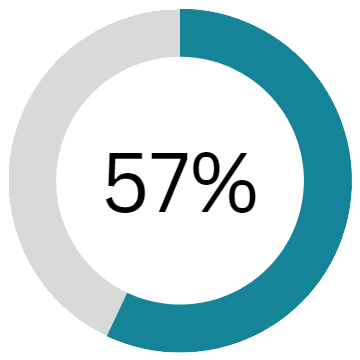 Pie Chart of 57%
