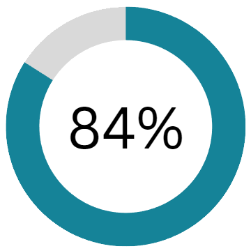 Pie Chart of 84%